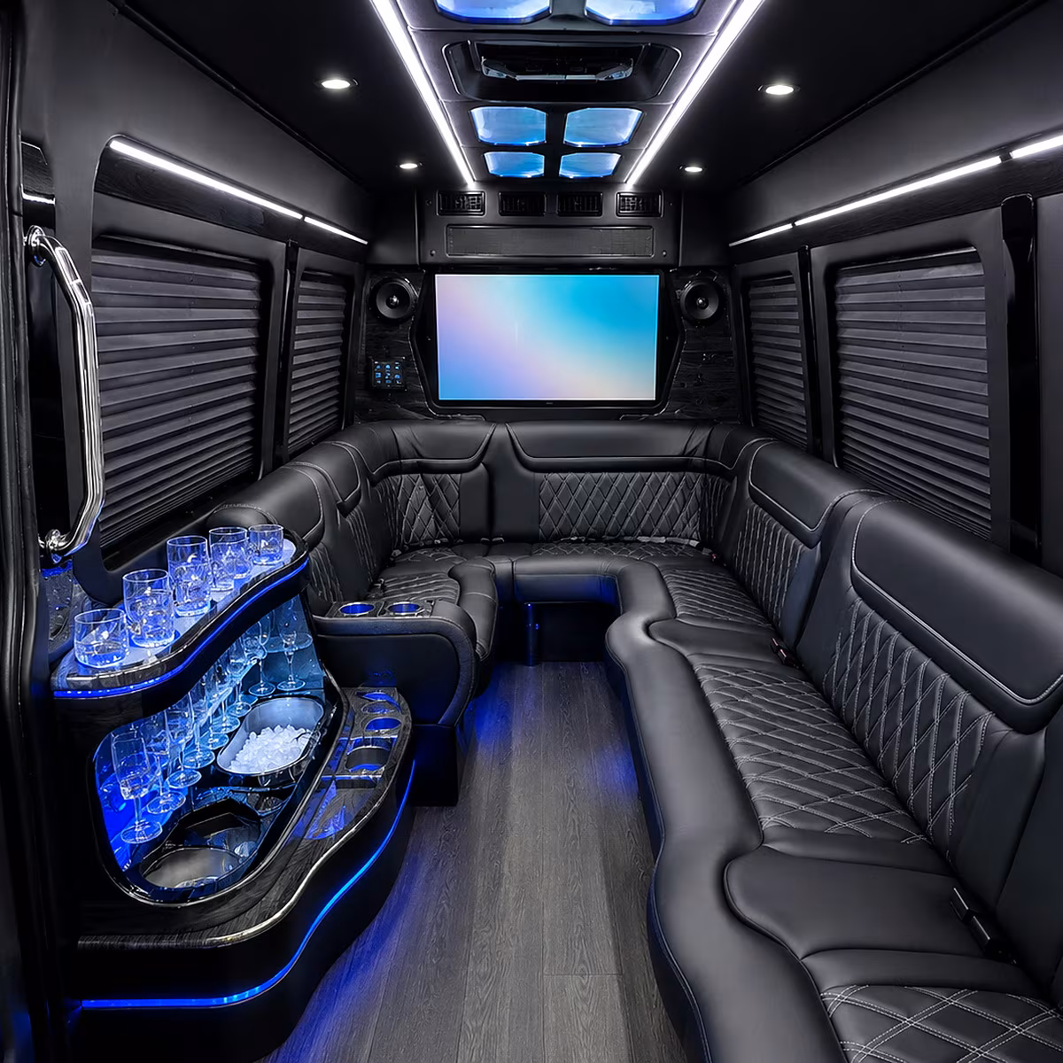 Clearwater Sporting Event Transportation party bus interior