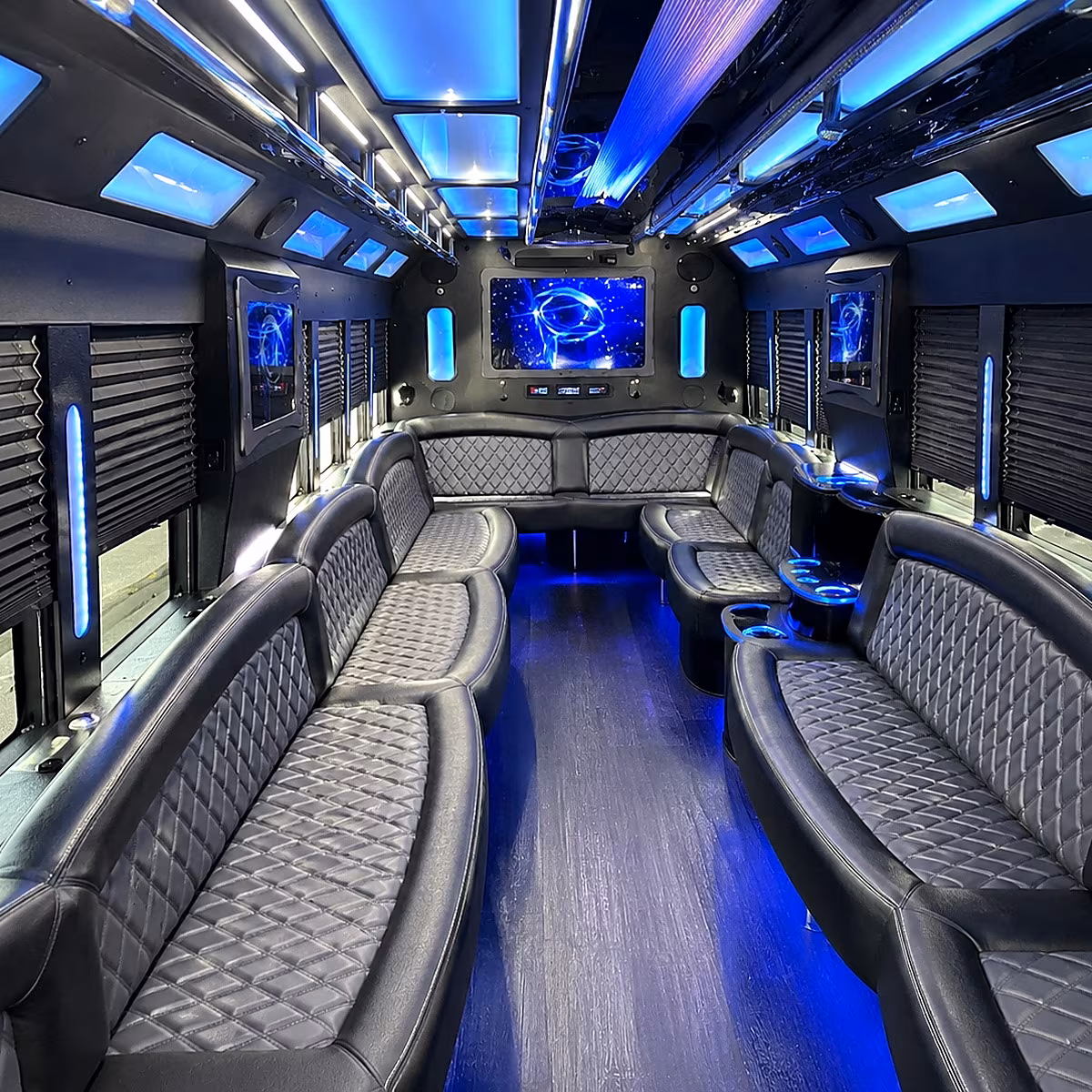 Clearwater Sporting Event Transportation party bus interior