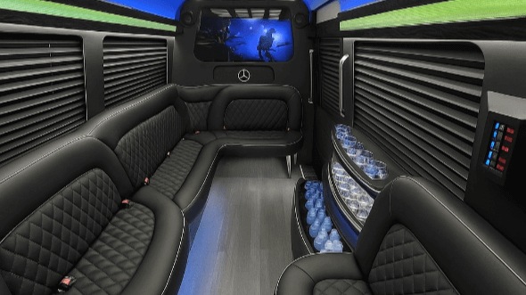 Interior of Clearwater Party Bus Company's 14 Passenger Sprinter Limousine in clearwater