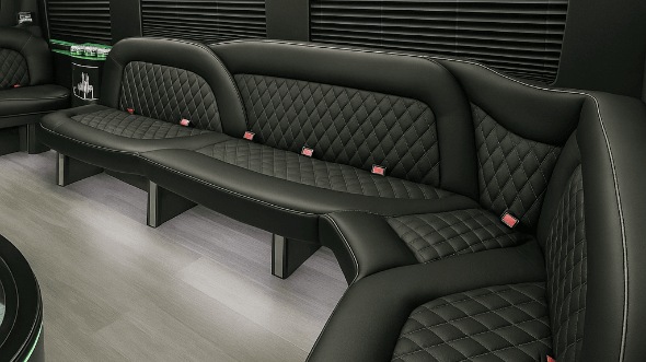 Interior of Charter Bus Company Riverview's 14 Passenger Sprinter Limousine in Riverview