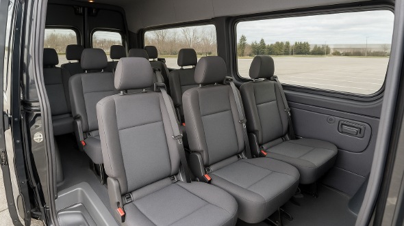 Interior of Charter Bus Company clearwater's 15 Passenger Minibus in clearwater