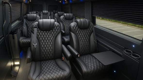 Interior of Charter Bus Company clearwater's 18 Passenger Minibus in clearwater