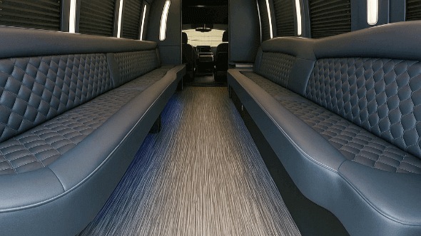 Interior of Charter Bus Company Brandon's 25 Passenger Party Bus in Brandon