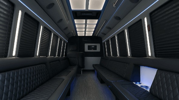 Interior of Charter Bus Company Riverview's 25 Passenger Party Bus in Riverview