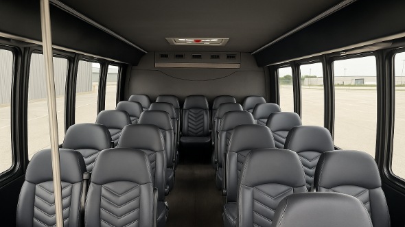 Interior of Charter Bus Company clearwater's 28 Passenger Minibus in clearwater