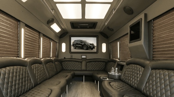 Interior of Clearwater Party Bus Company's 28 Passenger Party Bus in clearwater