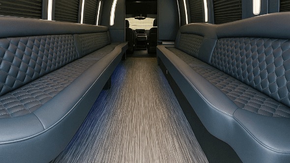 Interior of Charter Bus Company Riverview's 28 Passenger Party Bus in Riverview
