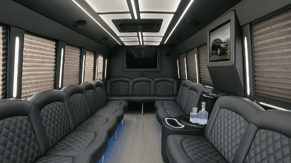 Interior of Charter Bus Company Brandon's 30 Passenger Party Bus in Brandon
