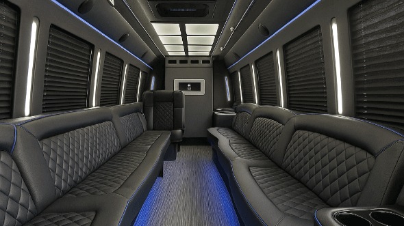 Interior of Charter Bus Company Largo's 30 Passenger Party Bus in Largo