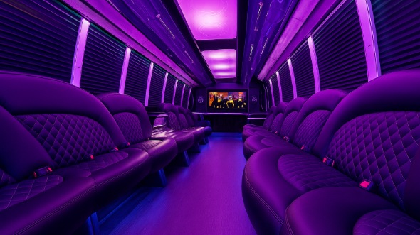 Interior of Charter Bus Company Riverview's 30 Passenger Party Bus in Riverview