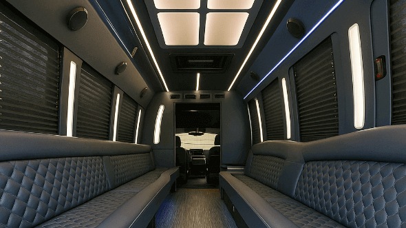 Interior of Charter Bus Company Tampa's 30 Passenger Party Bus in Tampa