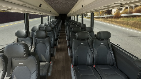 Interior of Charter Bus Company clearwater's 35 Passenger Minibus in clearwater
