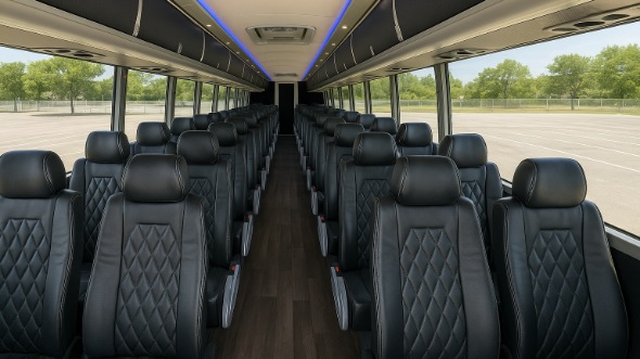 Interior of Charter Bus Company clearwater's 40 Passenger Charter Bus in clearwater