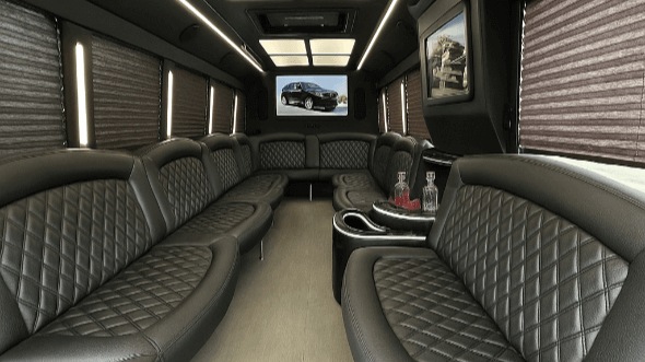 Interior of Charter Bus Company Riverview's 40 Passenger Party Bus in Riverview