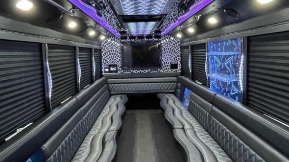 Interior of Charter Bus Company Tampa's 40 Passenger Party Bus in Tampa