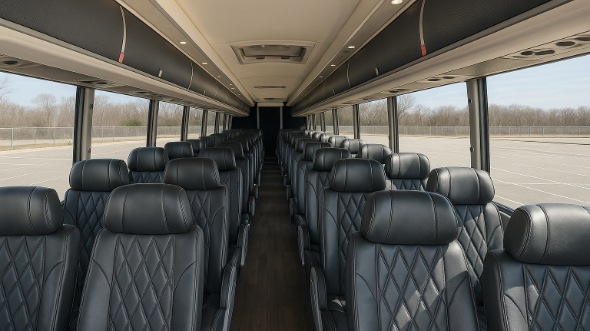 Interior of Charter Bus Company clearwater's 47 Passenger Charter Bus in clearwater
