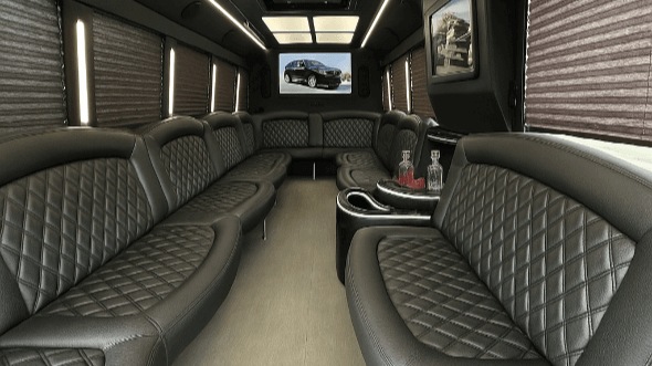 Interior of Charter Bus Company Pinellas Park's 50 Passenger Party Bus in Pinellas Park