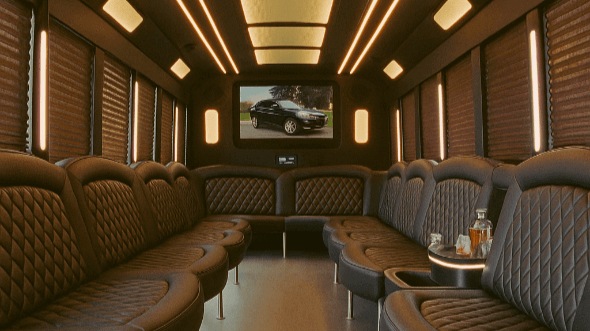 Interior of Charter Bus Company Tampa's 50 Passenger Party Bus in Tampa