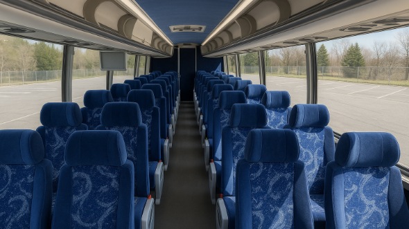 Interior of Charter Bus Company clearwater's 55 Passenger Charter Bus in clearwater