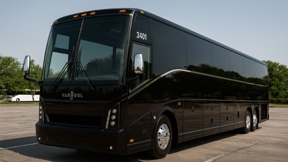 Exterior of Charter Bus Company clearwater's 56 Passenger Charter Bus in clearwater