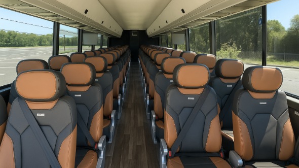 Interior of Charter Bus Company clearwater's ADA Charter Bus in clearwater