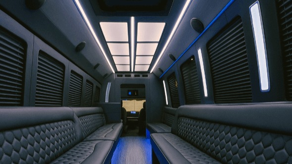 clearwater 20 passenger party bus interior