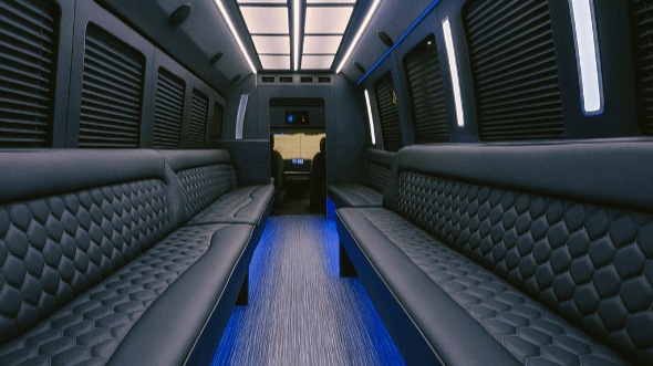 clearwater 30 passenger party bus interior